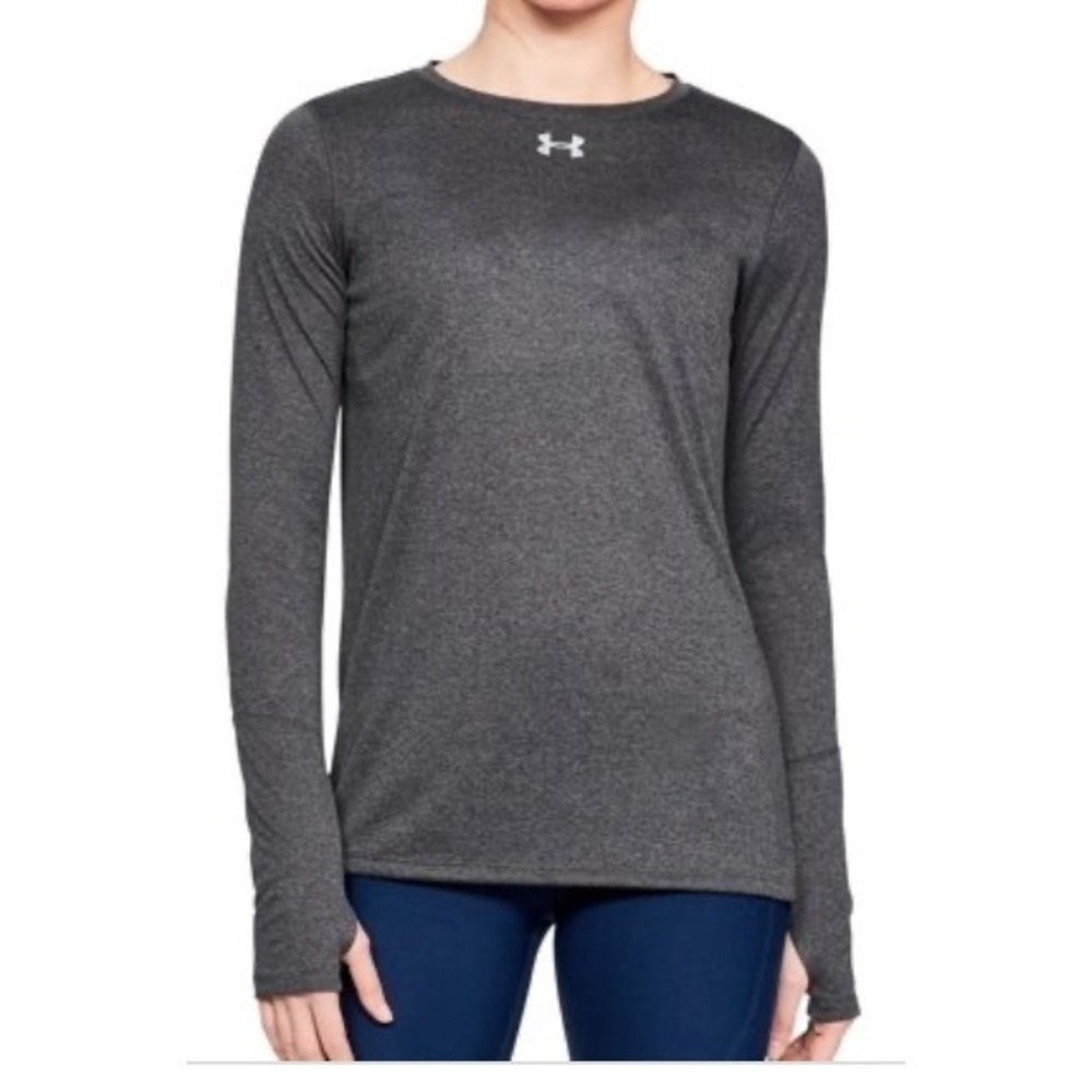 Under Armour Shirt Womens 2XL Gray New HeatGear Long Sleeve Loose Fit